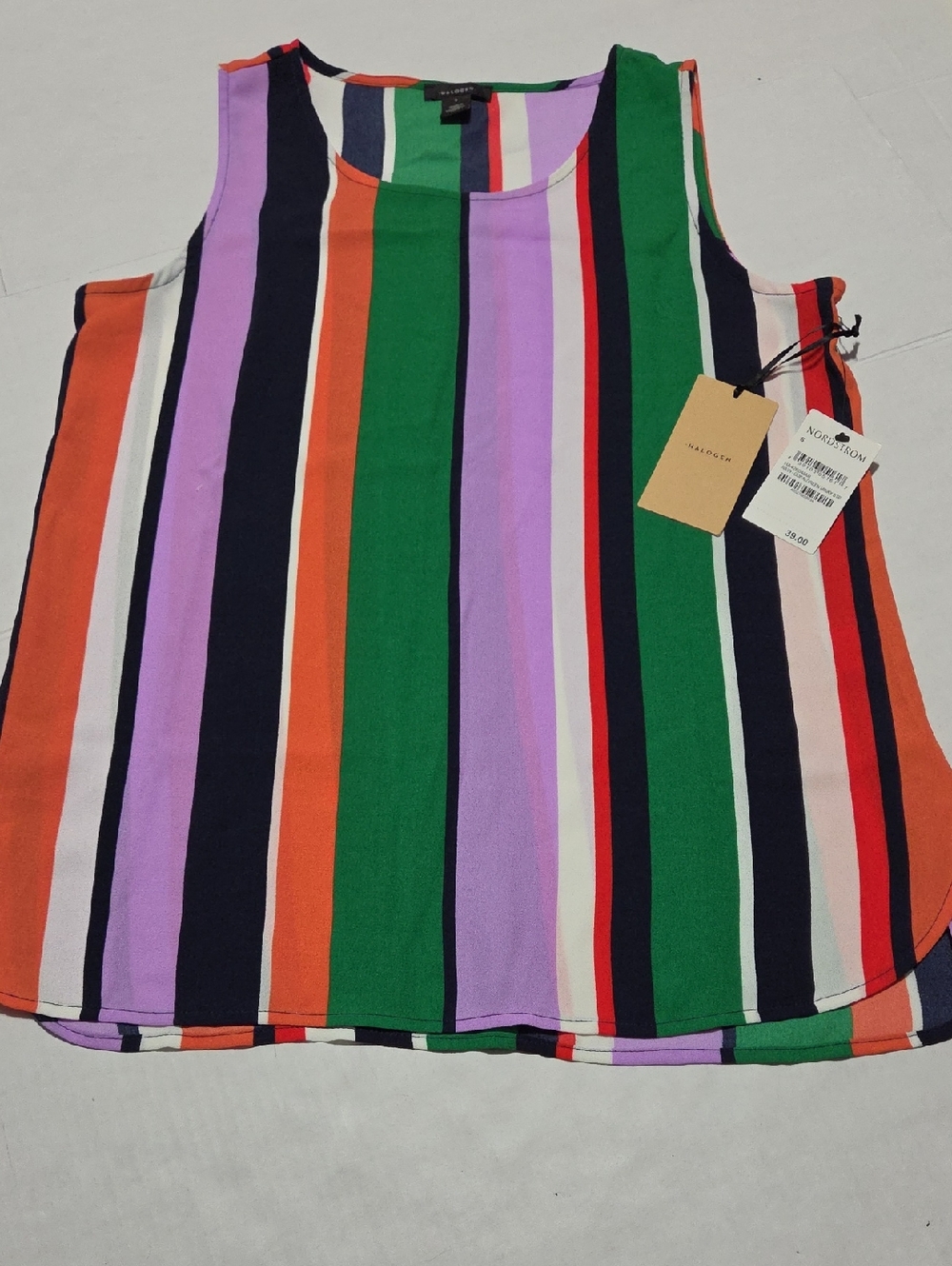 Halogen Multicolor Vertical Stripe Tank Top. NWTS
